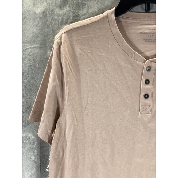 Cotton:On Men's Dusty Blossom Organic Henley Short Sleeve T-Shirt SZ S - Picture 3 of 13